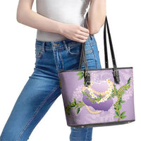 Hawaii Kauai Island Flowers Lei Leather Tote Bag Mokihana Lei LT7 - Polynesian Pride