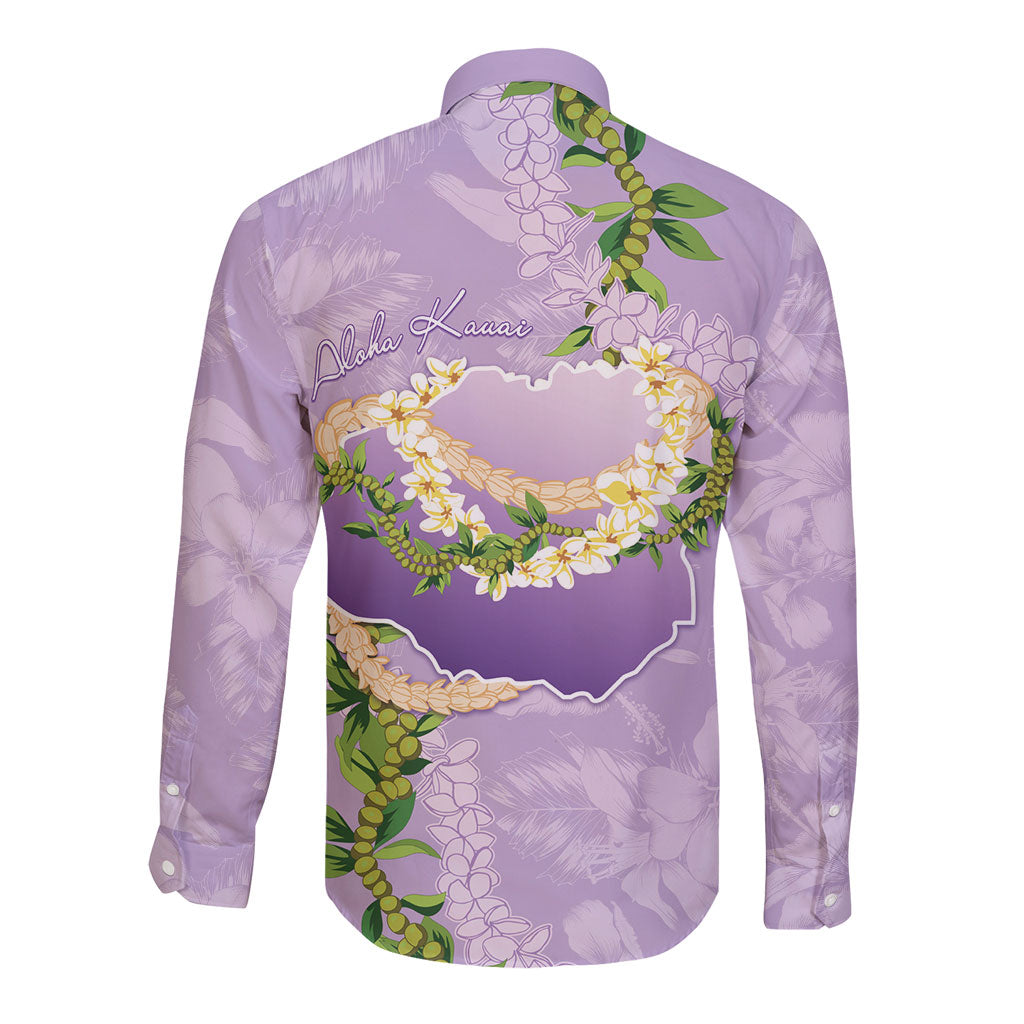Hawaii Kauai Island Flowers Lei Long Sleeve Button Shirt Mokihana Lei LT7 - Polynesian Pride