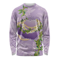 Hawaii Kauai Island Flowers Lei Long Sleeve Shirt Mokihana Lei LT7 Unisex Lavender - Polynesian Pride