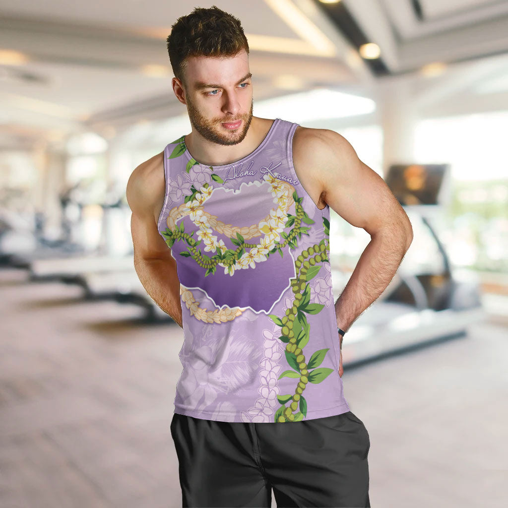 Hawaii Kauai Island Flowers Lei Men Tank Top Mokihana Lei LT7 Lavender - Polynesian Pride