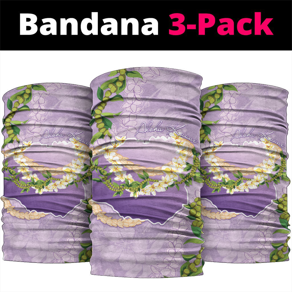 Hawaii Kauai Island Flowers Lei Neck Gaiter Mokihana Lei LT7 package One Size: 25*50cm Lavender - Polynesian Pride