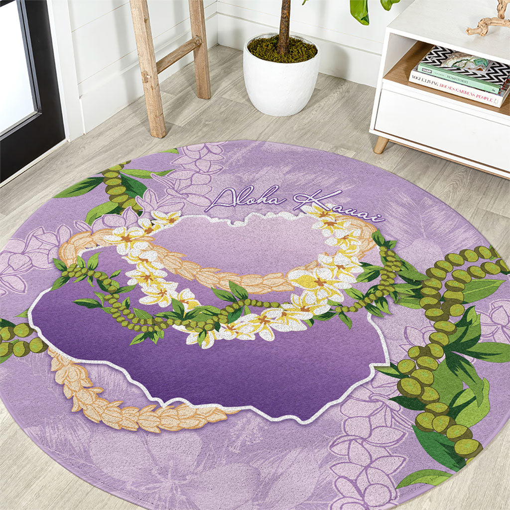 Hawaii Kauai Island Flowers Lei Round Carpet Mokihana Lei LT7 Lavender - Polynesian Pride