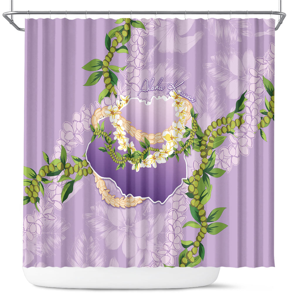 Hawaii Kauai Island Flowers Lei Shower Curtain Mokihana Lei LT7 Lavender - Polynesian Pride