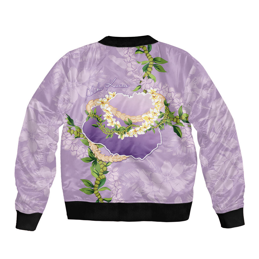 Hawaii Kauai Island Flowers Lei Sleeve Zip Bomber Jacket Mokihana Lei LT7 - Polynesian Pride