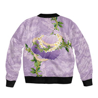 Hawaii Kauai Island Flowers Lei Sleeve Zip Bomber Jacket Mokihana Lei LT7 - Polynesian Pride
