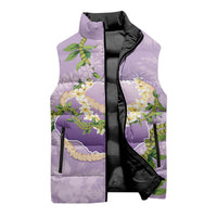 Hawaii Kauai Island Flowers Lei Sleeveless Puffer Jacket Mokihana Lei LT7 - Polynesian Pride