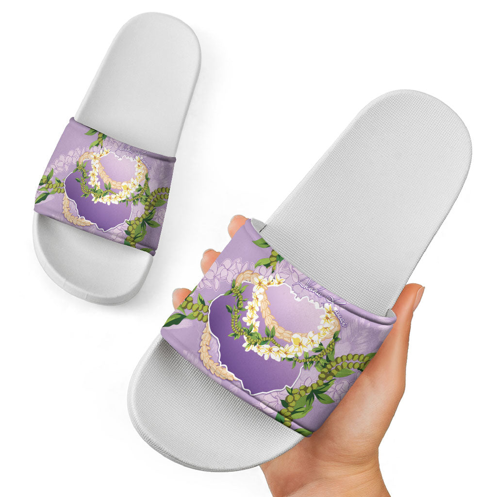 Hawaii Kauai Island Flowers Lei Slide Sandals Mokihana Lei LT7 - Polynesian Pride