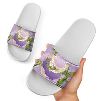 Hawaii Kauai Island Flowers Lei Slide Sandals Mokihana Lei LT7 - Polynesian Pride