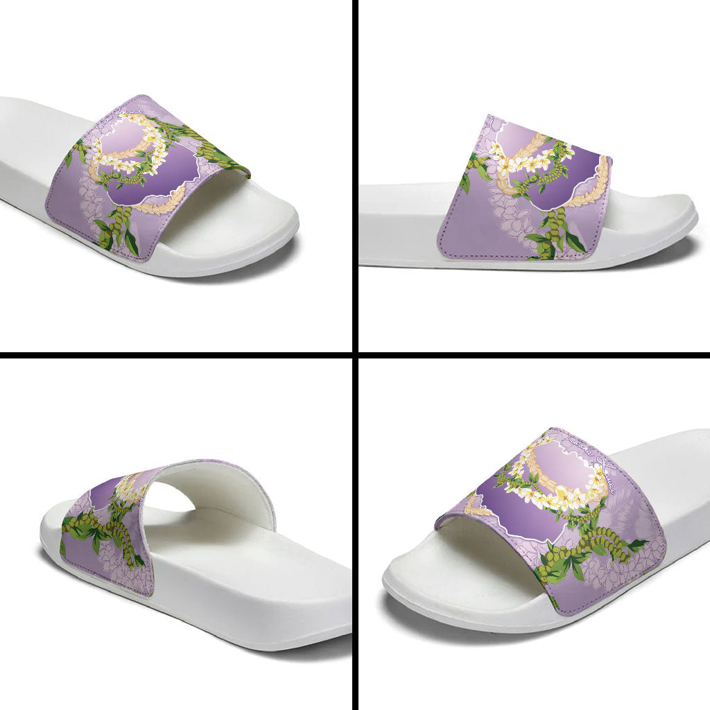 Hawaii Kauai Island Flowers Lei Slide Sandals Mokihana Lei LT7 - Polynesian Pride