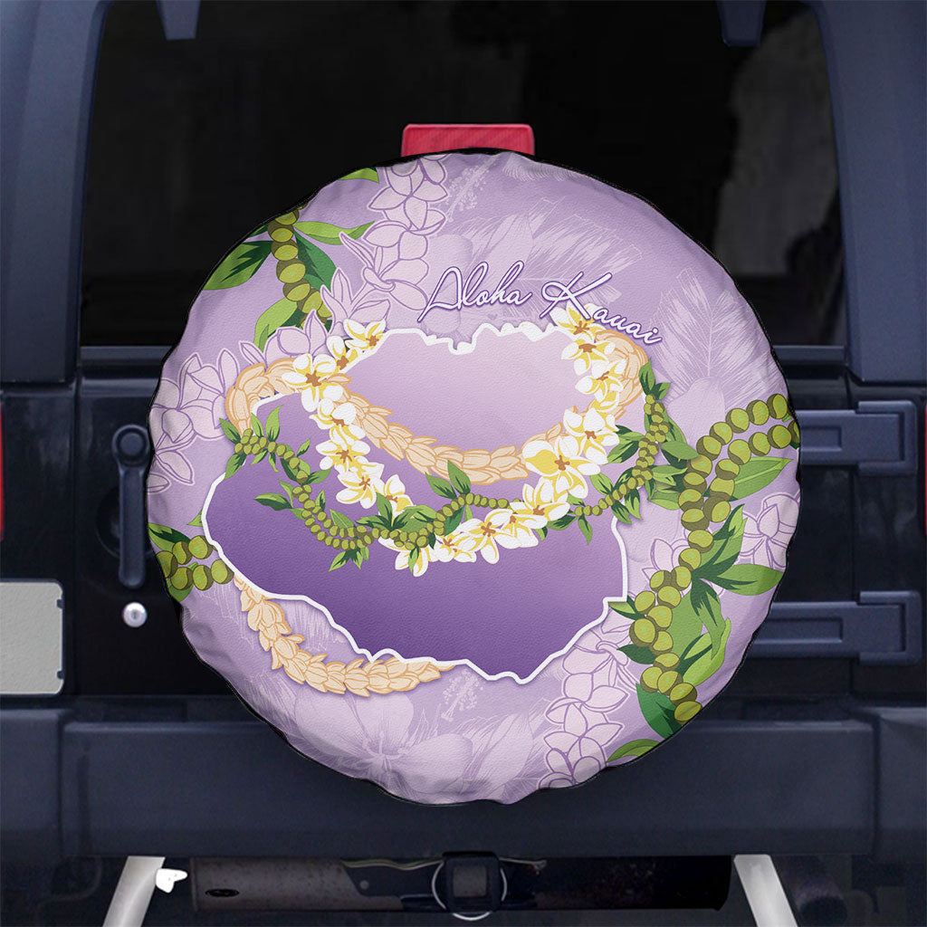 Hawaii Kauai Island Flowers Lei Spare Tire Cover Mokihana Lei LT7 No hole Lavender - Polynesian Pride