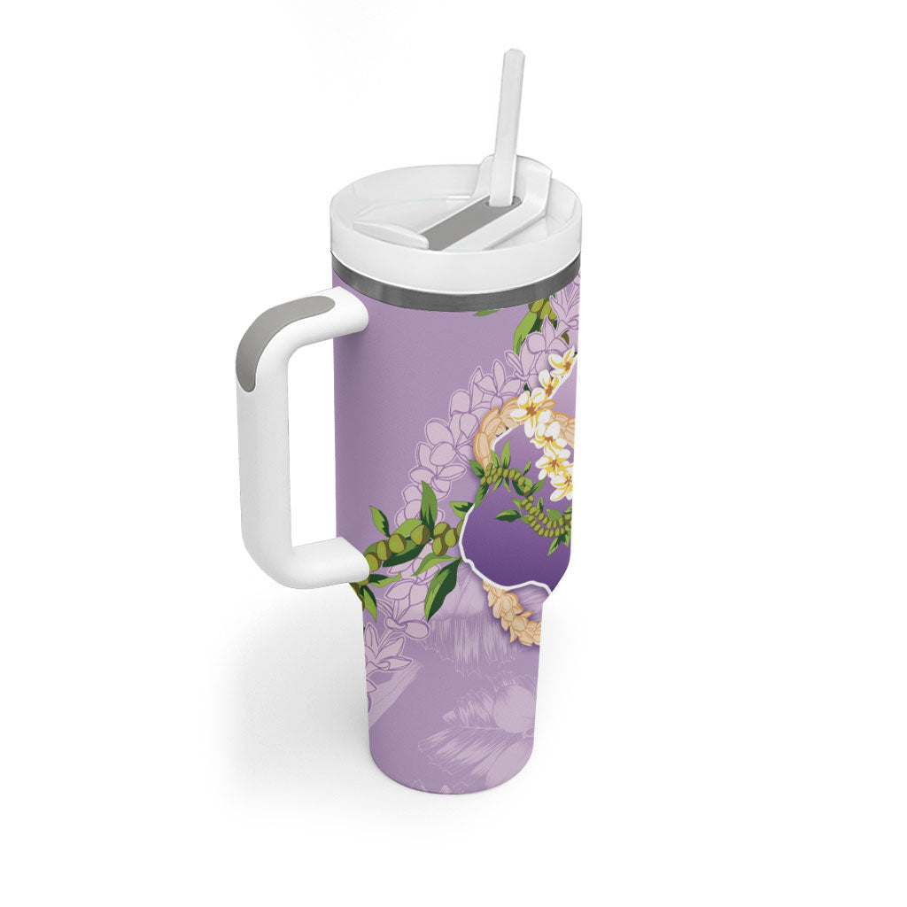 Hawaii Kauai Island Flowers Lei Tumbler With Handle Mokihana Lei LT7 - Polynesian Pride