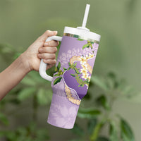 Hawaii Kauai Island Flowers Lei Tumbler With Handle Mokihana Lei LT7 - Polynesian Pride