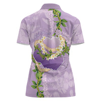 Hawaii Kauai Island Flowers Lei Women Polo Shirt Mokihana Lei