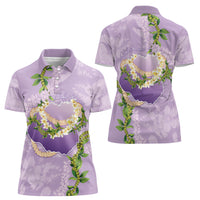 Hawaii Kauai Island Flowers Lei Women Polo Shirt Mokihana Lei