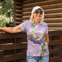 Hawaii Kauai Island Flowers Lei Women Polo Shirt Mokihana Lei