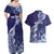 Fiji Queen Victoria School Personalised Couples Matching Off Shoulder Maxi Dress and Hawaiian Shirt Masi Tapa Torn Style