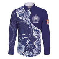 Fiji Queen Victoria School Personalised Family Matching Off Shoulder Maxi Dress and Hawaiian Shirt Masi Tapa Torn Style