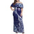 Fiji Queen Victoria School Personalised Family Matching Off Shoulder Maxi Dress and Hawaiian Shirt Masi Tapa Torn Style