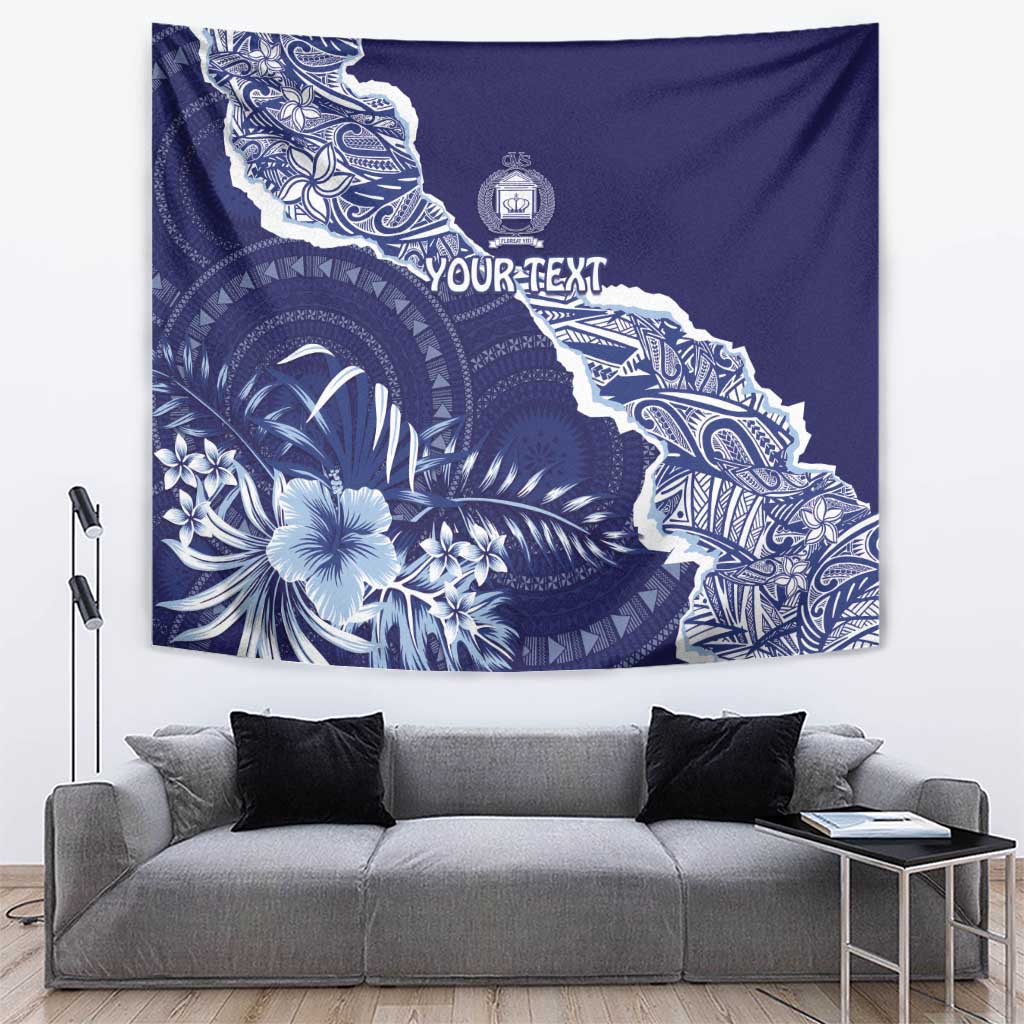 Fiji Queen Victoria School Personalised Tapestry Masi Tapa Torn Style