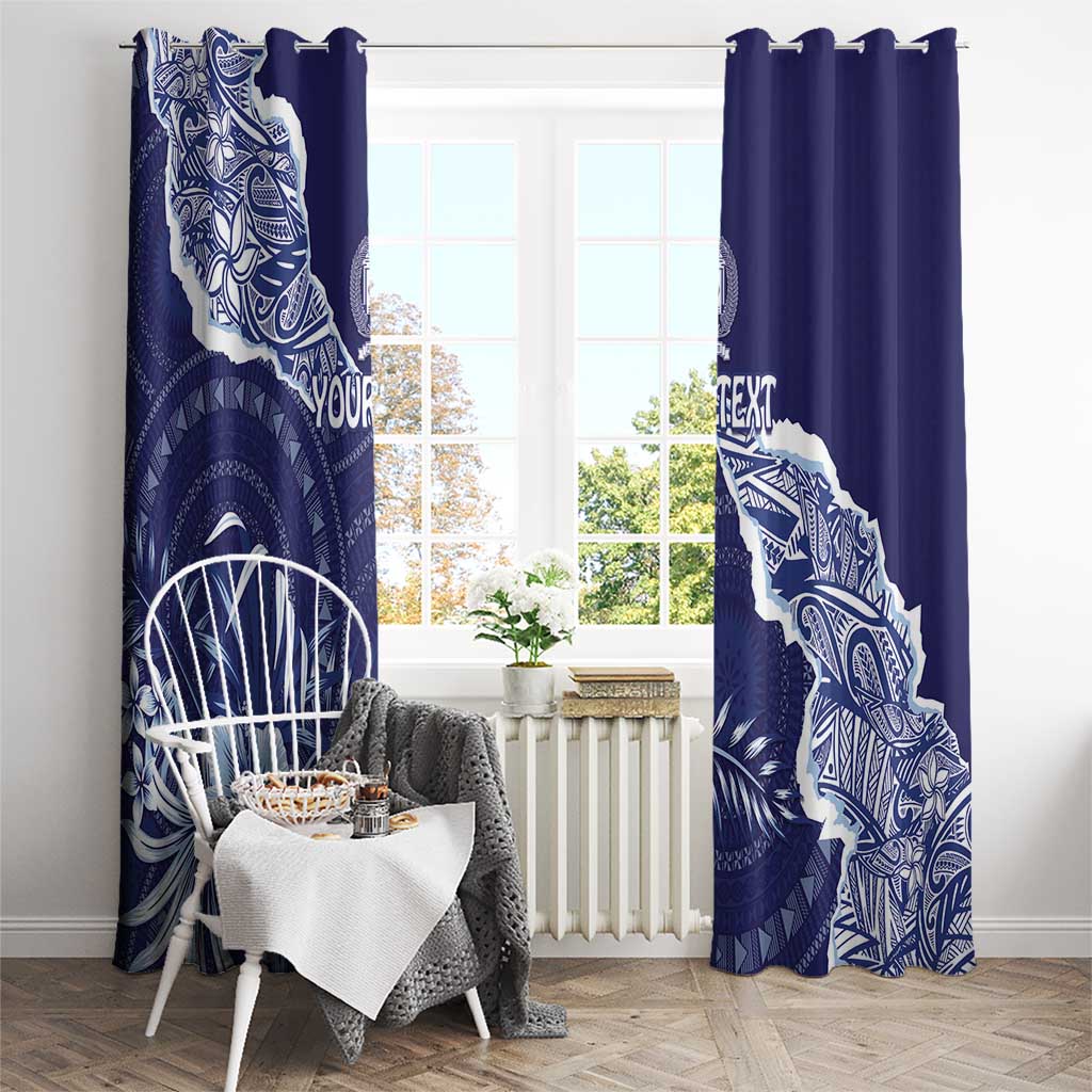 Fiji Queen Victoria School Personalised Window Curtain Masi Tapa Torn Style