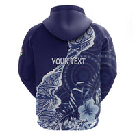 Fiji Queen Victoria School Personalised Zip Hoodie Masi Tapa Torn Style