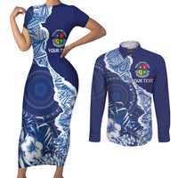 Fiji Lelean Memorial School Personalised Couples Matching Short Sleeve Bodycon Dress and Long Sleeve Button Shirt Korodredre Davuilevu Masi Mix Style
