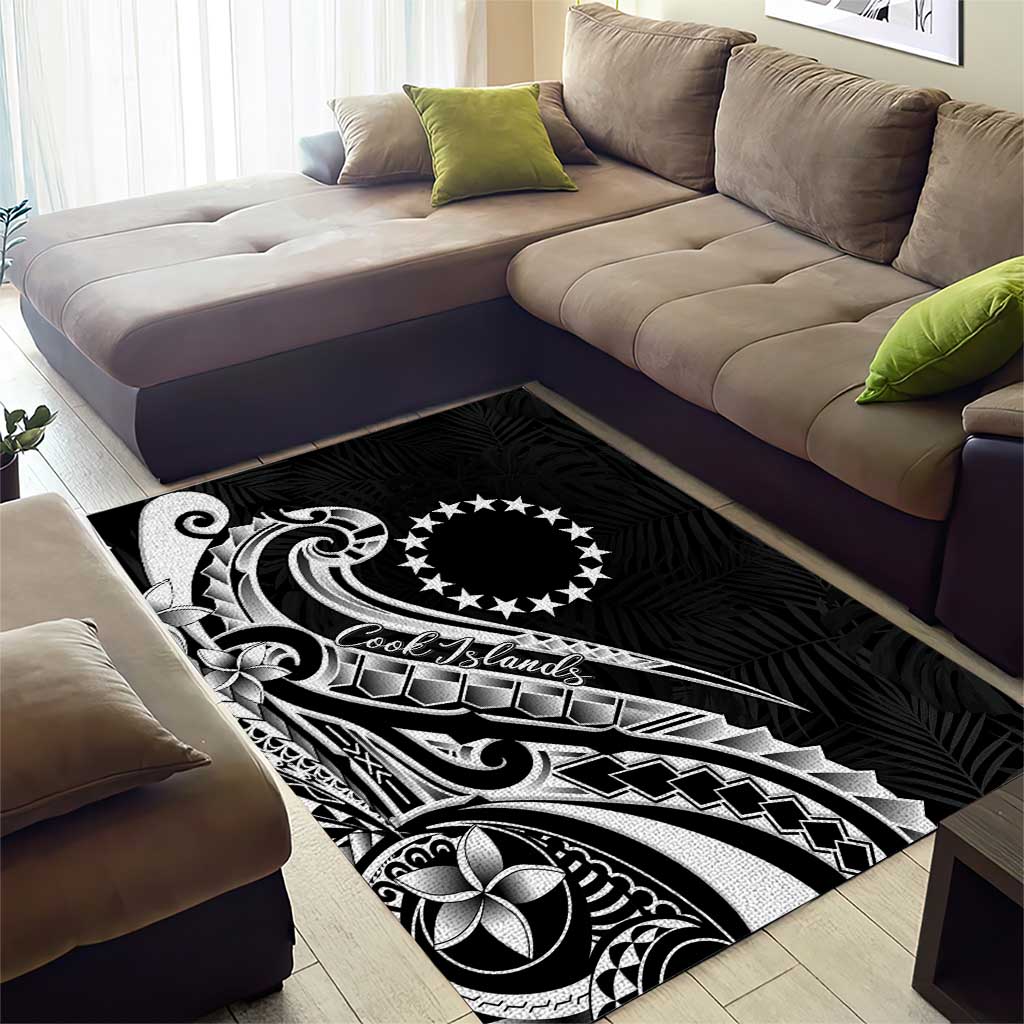 Kia Orana Cook Islands Area Rug Kerekere Plumeria Tropical Waves - Polynesian Pride