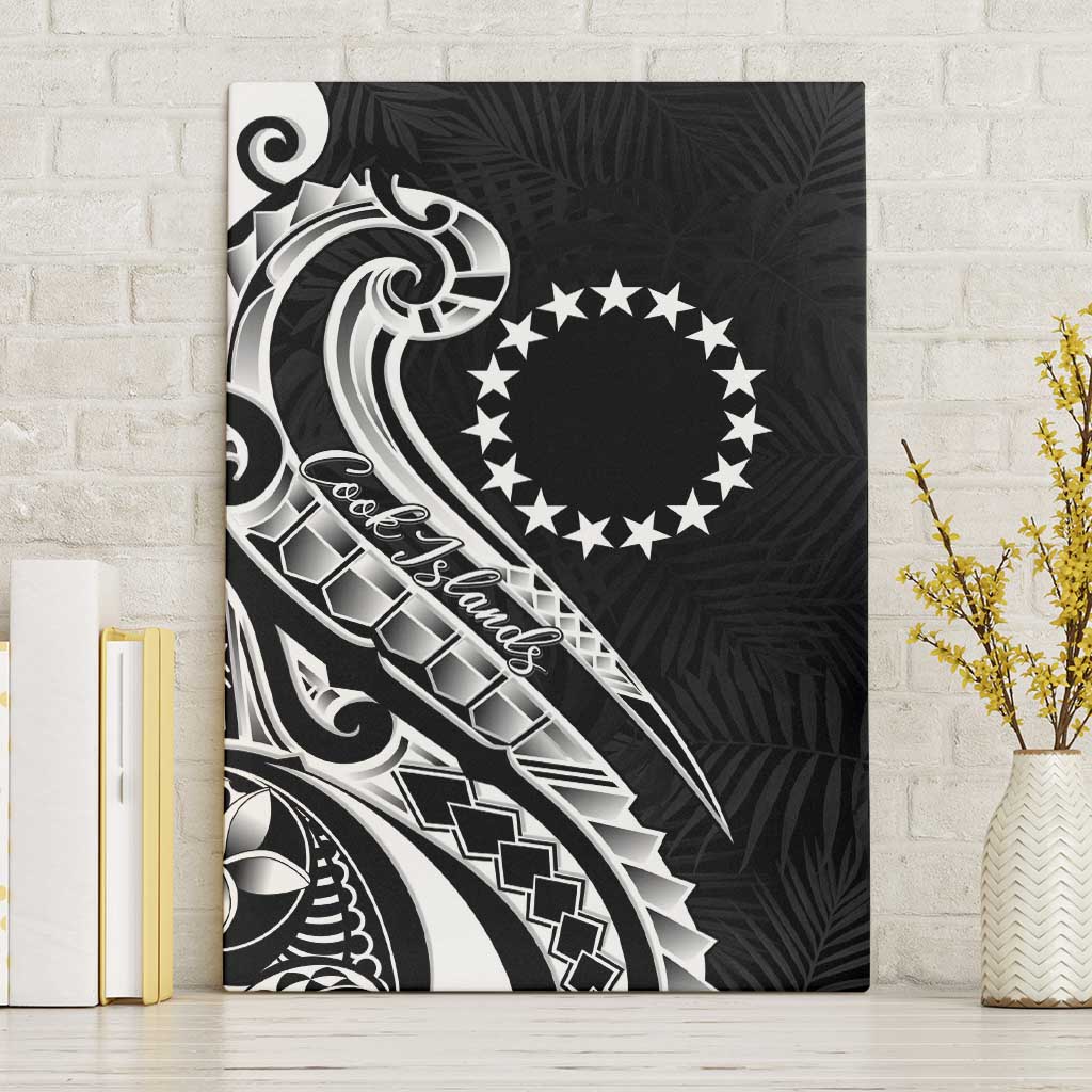 Kia Orana Cook Islands Canvas Wall Art Kerekere Plumeria Tropical Waves LT7 Without Frame Black - Polynesian Pride