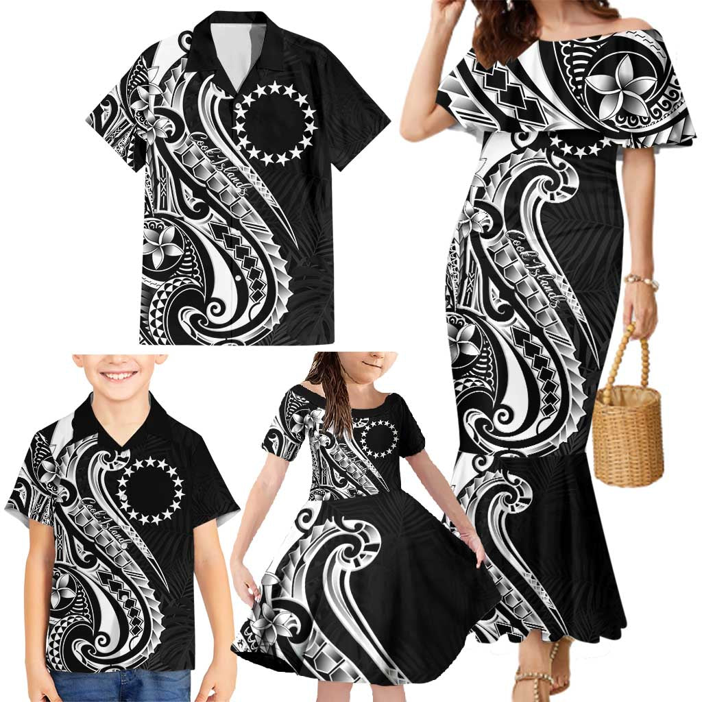 Kia Orana Cook Islands Family Matching Mermaid Dress and Hawaiian Shirt Kerekere Plumeria Tropical Waves - Polynesian Pride