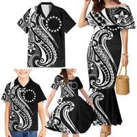 Kia Orana Cook Islands Family Matching Mermaid Dress and Hawaiian Shirt Kerekere Plumeria Tropical Waves - Polynesian Pride