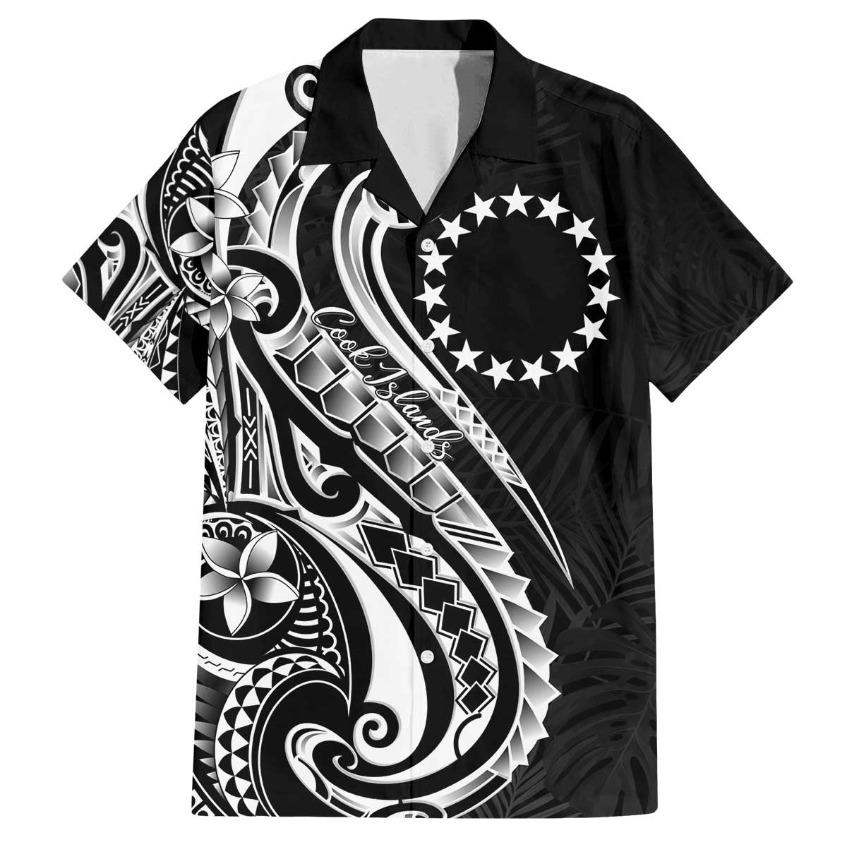 Kia Orana Cook Islands Family Matching Off The Shoulder Long Sleeve Dress and Hawaiian Shirt Kerekere Plumeria Tropical Waves - Polynesian Pride