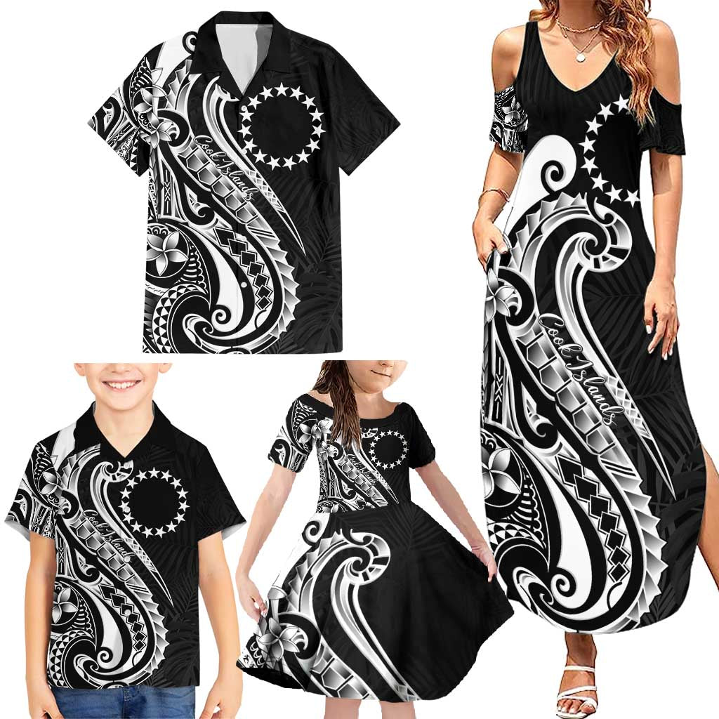 Kia Orana Cook Islands Family Matching Summer Maxi Dress and Hawaiian Shirt Kerekere Plumeria Tropical Waves LT7 - Polynesian Pride
