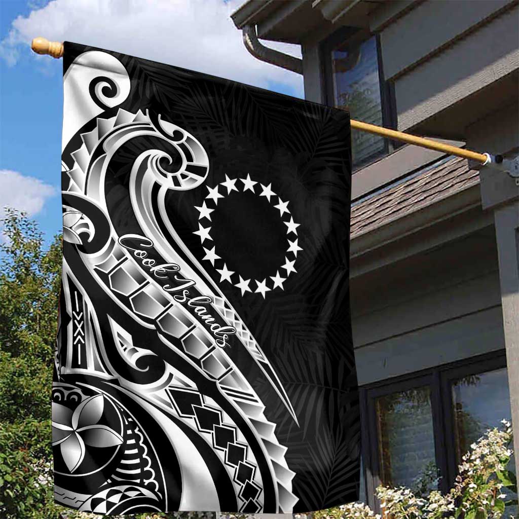 Kia Orana Cook Islands Garden Flag Kerekere Plumeria Tropical Waves - Polynesian Pride