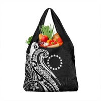 Kia Orana Cook Islands Grocery Bag Kerekere Plumeria Tropical Waves LT7 1-pack One Size Black - Polynesian Pride