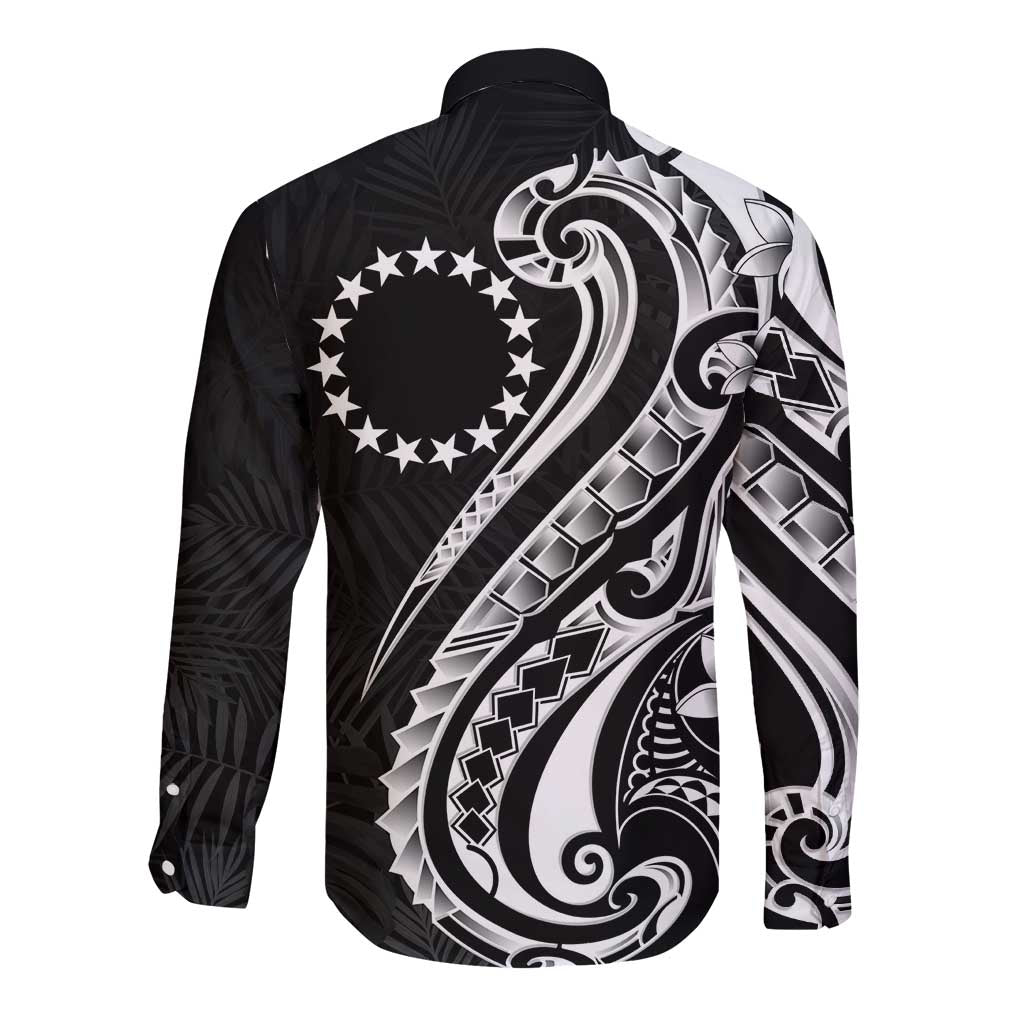 Kia Orana Cook Islands Long Sleeve Button Shirt Kerekere Plumeria Tropical Waves LT7 - Polynesian Pride