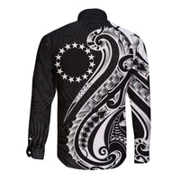 Kia Orana Cook Islands Long Sleeve Button Shirt Kerekere Plumeria Tropical Waves LT7 - Polynesian Pride