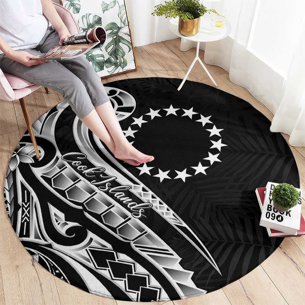 Kia Orana Cook Islands Round Carpet Kerekere Plumeria Tropical Waves - Polynesian Pride
