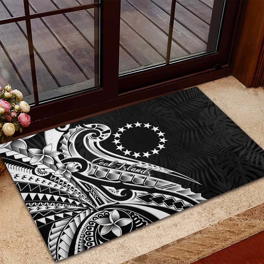 Kia Orana Cook Islands Rubber Doormat Kerekere Plumeria Tropical Waves LT7 - Polynesian Pride