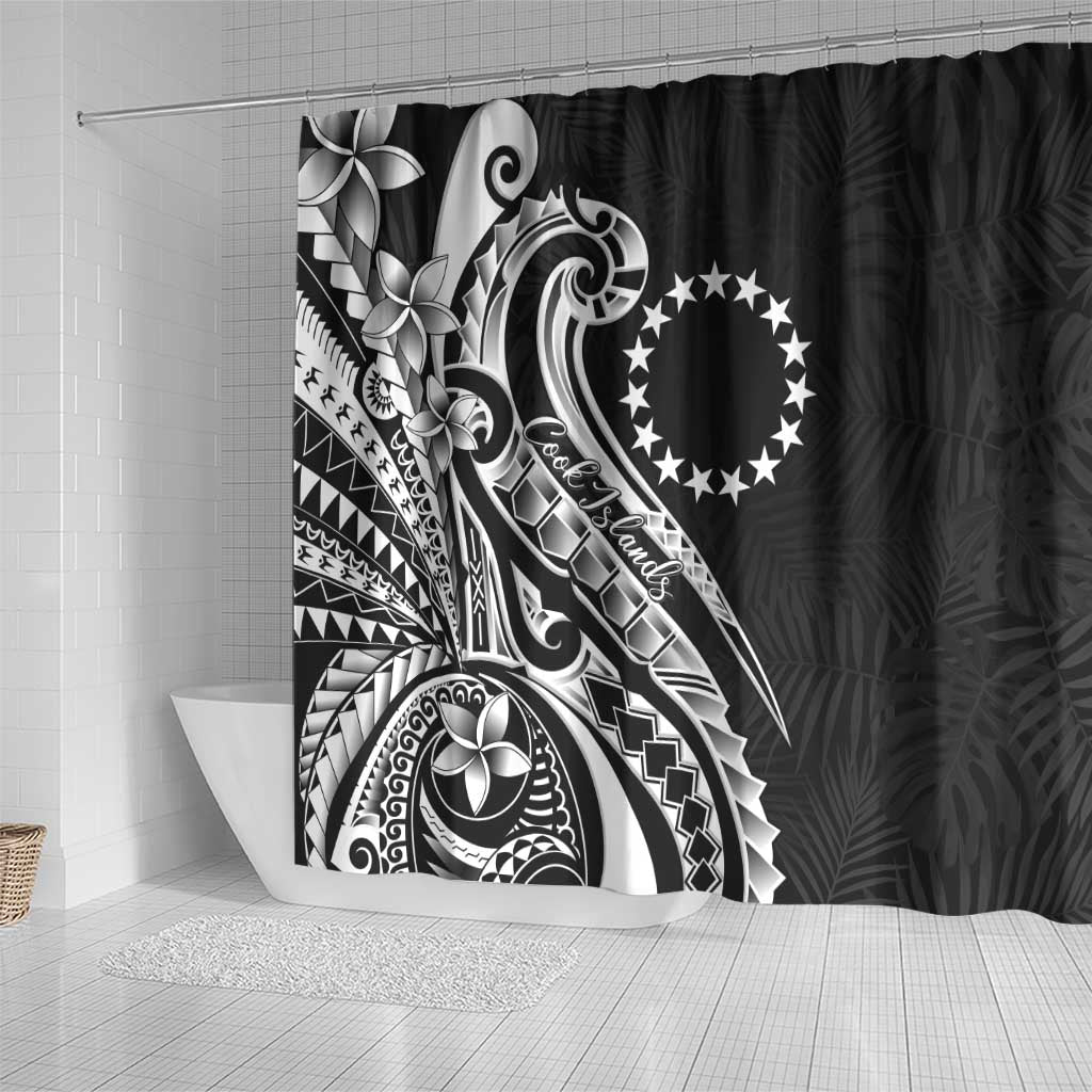 Kia Orana Cook Islands Shower Curtain Kerekere Plumeria Tropical Waves - Polynesian Pride