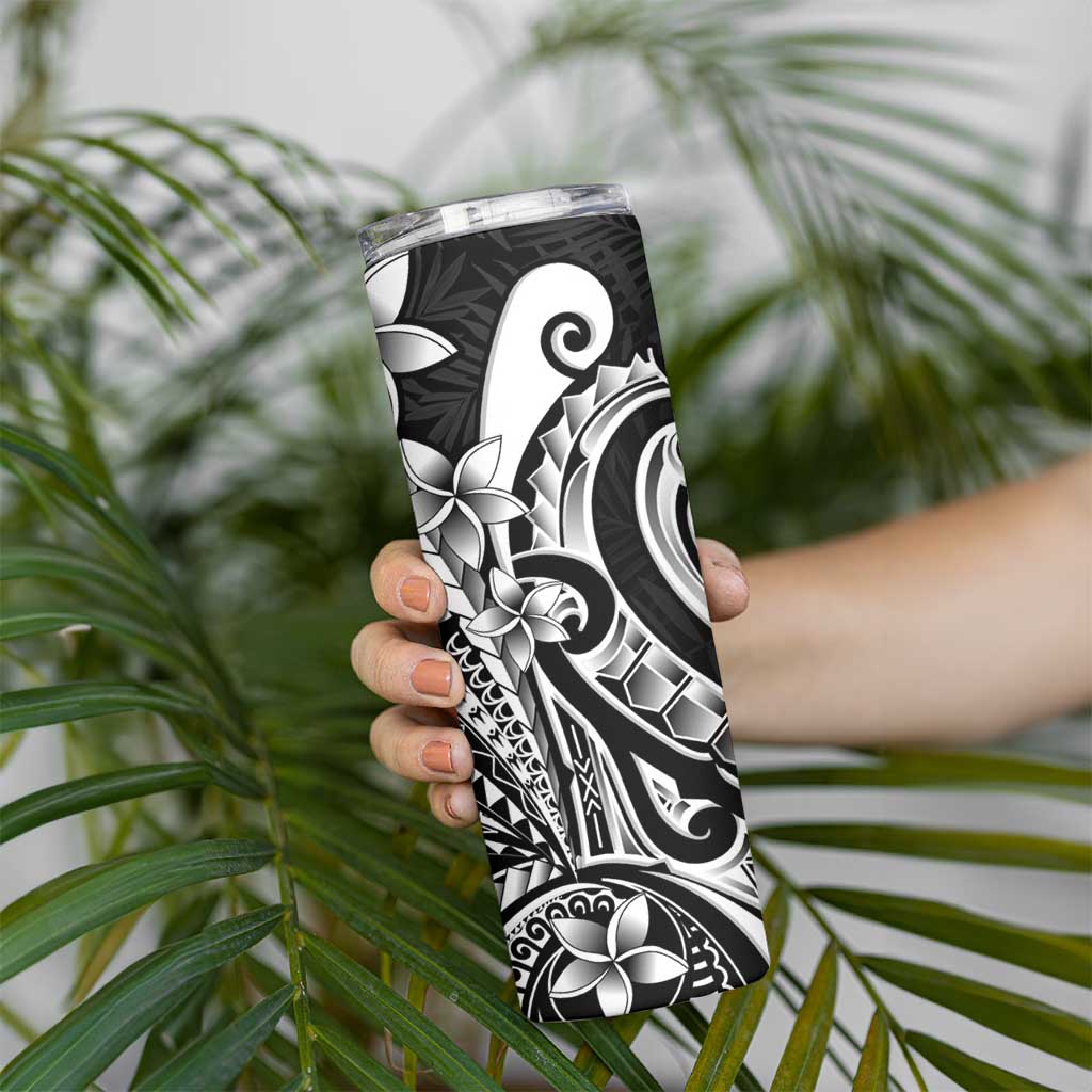 Kia Orana Cook Islands Skinny Tumbler Kerekere Plumeria Tropical Waves - Polynesian Pride