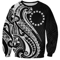 Kia Orana Cook Islands Sweatshirt Kerekere Plumeria Tropical Waves LT7 Unisex Black - Polynesian Pride