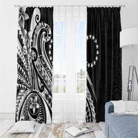 Kia Orana Cook Islands Window Curtain Kerekere Plumeria Tropical Waves - Polynesian Pride