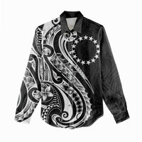 Kia Orana Cook Islands Women Casual Shirt Kerekere Plumeria Tropical Waves - Polynesian Pride