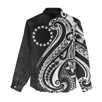 Kia Orana Cook Islands Women Casual Shirt Kerekere Plumeria Tropical Waves - Polynesian Pride