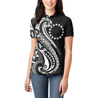 Kia Orana Cook Islands Women Polo Shirt Kerekere Plumeria Tropical Waves - Polynesian Pride