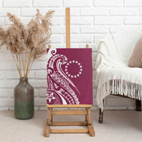 Kia Orana Cook Islands Canvas Wall Art Maroon Plumeria Tropical Waves LT7 - Polynesian Pride