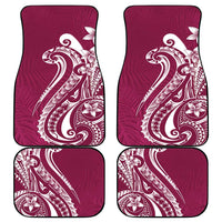 Kia Orana Cook Islands Car Mats Maroon Plumeria Tropical Waves LT7 - Polynesian Pride