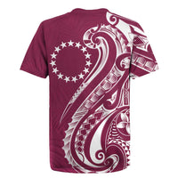 Kia Orana Cook Islands Rugby Jersey Maroon Plumeria Tropical Waves LT7 - Polynesian Pride