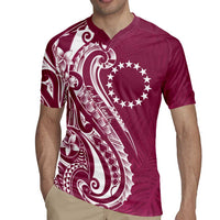 Kia Orana Cook Islands Rugby Jersey Maroon Plumeria Tropical Waves LT7 - Polynesian Pride