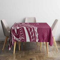 Kia Orana Cook Islands Tablecloth Maroon Plumeria Tropical Waves LT7 - Polynesian Pride